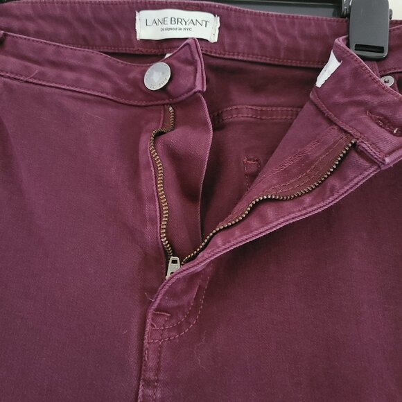 LANE BRYANT - MAROON-DENIM SKINNY JEANS-HIGH RISE- ULTIMATE STRETCH- SIZE 22 - Picture 5 of 14